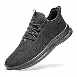 EGMPDA Schuhe Herren Sneaker Laufschuhe Turnschuhe Sportschuhe Herren Laufschuhe Outdoor Fitness Gym Schuhe Herren Sneaker EU Schwarz 44