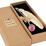 Toirxarn Metall Feder Lesezeichen mit Schmetterling Kristall Anhänger - Personalisiertes Geschenk für Mädchen, Frauen, Mütter, Schwestern, Lehrer und Buchliebhaber - Ideal für Muttertag und Geburtstag
