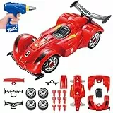 Pup Go Zerlegbares Auto für Kinder 3+ Jahren, 24-Teiliges Spielzeug mit Elektrische Bohrmaschine, Auto Schrauben Kinder, Geschenke für Jungen Mädchen ab 3 4 5 6(4 Ersatzschrauben Enthalten)