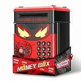 Ltteaoy Spardose Kinder Tresor,Tresor Kinder mit 3D Spinnen Design und interaktivem Fingerabdrucksensor,Elektronische Sparbox mit Passwort,Licht & Sound,Geschenk für Jungen Mädchen ab 3–12 Jahre