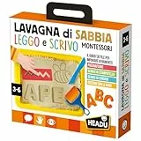 Headu IT22403 Leggo e Scrivo Montessori Lernspiel Sandtafel, Mehrfarbig, M