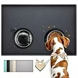 Conlun Hunde Futtermatte Katzen Futtermatte, Rutschfestes Design, 100% wasserdichte Haustierfutter Matte, erhöhter Rand,um EIN Auslaufen von Wasser oder Lebensmitteln zu vermeiden, spülmaschinenfest