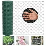 Lienffy Hühnerdraht für Blumenarrangements, Garten Geflügel Netting - 0.45 ×6m verzinkt PVC beschichtet 1.9cm Loch Größe Hexagonal Draht Gartenzaun für Handwerk Huhn Coop Barriere Kaninchenkäfig, grün