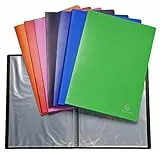 Exacompta 8830E 12er Pack Sichtmappen aus flexiblem PP 500µ, mit 30 Hüllen (60 Ansichten) blickdicht, DIN A4 farbiog sortiert