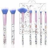 WLLHYF Fächer-Make-up-Pinsel-Set, 7-teiliges Crystal Sparkles Powder Foundation-Pinsel Makelloser Puderpinsel, Beauty Cosmetic Foundation Powder Blusher Lidschatten-Misch-Concealer-Highlight-Pinsel