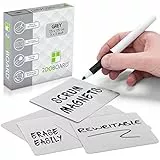 2DOBOARD Beschreibbare Magnete - 7,5 x 7,5 cm Grau - 25 Stück - Kanban Magnete, Scrum Magnetische Karten oder Magnetstreifen beschreibbar für Whiteboard und Kühlschrank (Grau)