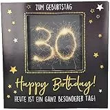 Depesche 11130-003 3D Klapp-Karte mit Musik und Licht, Glückwunsch-Karte zum 30. Geburtstag, ca. 15,5 x 15,5 cm groß, Geburtstags-Karte inkl. passendem Umschlag, innen und außen bedruckt