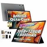 2025 Newest Tablet 10 Pulgadas Android 14, 22(6+16)GB+128GB ROM/TF 2TB, 8000mAh, Control Parental, 8-Cores, GPS, Face ID, Widevine L1, BT5.0, 8MP+5MP, WIFI 6, Tablet con Funda Teclado+Ratón-Gris