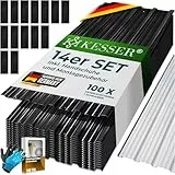 KESSER® 14x Profilblech Trapezblech 110cm x 46cm = 7 m² - Dachblech für Gerätehaus, Dachplatten Verzinkter Stahl 0,25mm, inkl. 100 Schrauben + Unterlegscheiben & Montagehandschuhe, Schwarz
