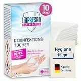 Impresan Desinfektionstücher -für Hände, Gegenstände und Oberflächen geeignet - für zu Hause & unterwegs - gegen Bakterien und Viren - 1er Pack