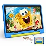 Laptok Kinder Tablet 10 Zoll,Android 15 Tablet mit 20 GB RAM+64GB ROM(TF 1TB), Kindersicherung, Wi-Fi 6G, Widevine L1, 5000mAh, Sturzsicherer Schutzhülle, Tolles Geschenk für Kinder Blau