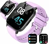 Csasan Smartwatch mit Telefonfunktion, 1,91' HD Touchscreen Smartwatch für Damen Herren Fitnessuhr mit Pulsuhr Schlafmonitor Schrittzähler Uhr 112+ Sportmodi Fitnessuhr für Android iOS, Lila
