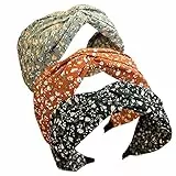 3PCS Stirnbänder für Frauen Haare Boho Wrap Tie Mode Haarbänder Elastische Twist Haartuch Hübsche Fliege Breite Alice Haarbänder für Frauen Uk und Mädchen