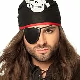 Boland 74195 - Kopftuch mit Augenklappe, Kopfbedeckung für Faschingskostüme, Piratenkostüm, Karneval, Themenparty, Mottoparty