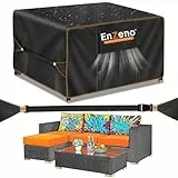 Enzeno Loungemöbel Abdeckung 200x200x90cm,Wasserdicht Abdeckplane Gartenmöbel,Lounge Abdeckung für L-Form,Gartenlounge Abdeckhauben für Tische und Stühle,Abdeckungs Gartenmöbel Winterfest Möbelsets