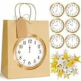 BOFUNX 6pcs Silvester Countdown Tüten mit 6pcs Countdown Aufkleber und 50pcs Glitzer Sterne Sticker Kraftpapiertüten Silvester Tüten für Kinder Silvesterparty Silvesterspiel