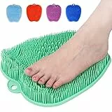 Fußbürste Duschfußreiniger Scrubber Massagegerät, fußschmerzmüde Füße Entspannende Akupressurmatte für den Duschboden mit rutschfesten Saugnäpfen, Erhöhung der Durchblutung, Peeling (26 x 24 cm)