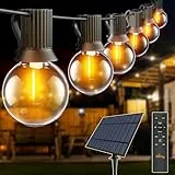 Ollny Solar Lichterkette Außen 10M mit 16+1 LED-Glühbirnen, Solarbetriebene G40 Außenbeleuchtung mit Fernbedienung, 3 Beleuchtungsmodi, Timer-Funktion, IP65 wasserdichte für Garten, Balkon, Partydeko