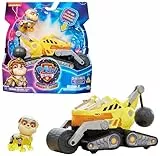 PAW Patrol: Der Mighty Kinofilm, Superhelden-Basis-Fahrzeug von Rubble mit Welpenfigur, Baustellenfahrzeug mit Licht- und Geräuscheffekten, Spielzeug geeignet für Kinder ab 3 Jahren