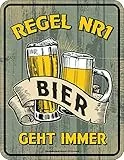 Original RAHMENLOS Deko Blechschild - Bier geht immer