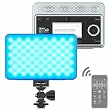 VILTROX RGB LED Panel Licht auf Kamera Fotografie Videolicht 2600K-6800K dimmbare Video Beleuchtung für Smartphone Steuerung Vollfarbig mit NP-F550 Batterie