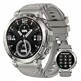 PYRODUM 1,52'' Smartwatch Herren, Fitnessuhr mit Bluetooth-Anrufe, Militär Smart Watch mit Blutdruck-/Herzfrequenz/Schlafmonitor, 110+ Sportmodi, 5ATM Wasserdicht, Sportuhren Herren für Android iOS