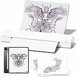 PokeLabel Tattoo Drucker Stencil Drucker, M08F Stencil Maschine mit 10 Tattoo Transfer Papier, A4 Thermodrucker Tattoo für Smartphone iPad Laptop PC, Tattoo Künstler/Anfänger Set