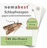 nemabest® Schlupfwespen gegen Lebensmittelmotten – 6 Karten (2 Karten à 3 Lieferungen) zur effektiven Bekämpfung - biologische Alternative zur Mottenfalle oder Pheromonfalle