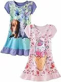 LOLPIP Mädchen Nachthemden Kurzarm Pyjama Nachtkleid Nachthemden für Kinder Nachtwäsche für Mädchen Nachthemd, Einhorn-Puppy, Größe 7-8 Jahre,130