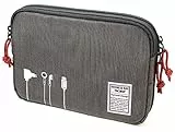 Troika Business Tech Pouch 2 Kabeltasche für Elektronikzubehör aus Polyester in der Farbe Grau, Maße: 23,5cm x 17cm x 3,5cm, BBG64/GY