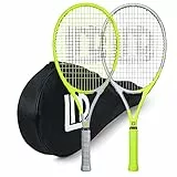 LUNNADE 27 Zoll Tennisschläger für Erwachsene, 2 Tennisschläger mit Hülle,Geeignet für Damen Herren Anfänger und Fortgeschrittene