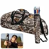 Compound Bogenkoffer & Pfeilköcher, Multi-Pocket Bow Tragetasche für Bogenschießen Zubehör, schützende Bogen-Tragetasche mit Kissenschicht, tragbar mit verstellbarem Schultergurt Rückengurte Griffe