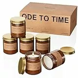 M&SENSE Duftkerzen Geschekset,Natürliche Sojawax Duftkerze,Duftkerzen im Glas,Kerzen Geschenke für Mama, Weihnachten,Geburtstag,Bad, Yoga, Entspannung,Herbst 6x100g,Long Lasting Amber Jar Candles Gift