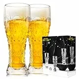 Paysky Biergläser Set mit 61.5 g Gläsern, Trinkset, Craft-Biergläser für Gefrierversorgung, Aroma-Erhaltung, hohe Bierbecher, Becher und Glaswaren, Geschenke für Männer