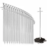com-four® 50x Zelt-Heringe aus Stahl - Lange und robuste Erdnägel für Camping und Outdoor - ideal für normalen und harten Boden 230 x6mm - Kreuz Profil
