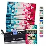 WOODSANDWAVES Fitness Handtuch mit Design, Tasche & extra starkem Magnet - das ideale Sporthandtuch für Gym und Fitnessstudio | rutschfest, geruchsneutral, schnelltrocknend