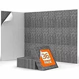36 St. Quadratische Akustikplatten selbstklebend, TONOR Schallabsorber Schallschutz mit Hochdichte Wandfliesen Schall Dämmung 30x30x0,9cm für Studio, Büro, Akustische Behandlung & Wanddekoration Grau