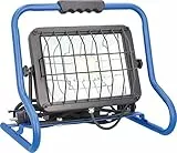 as - Schwabe SLIMLINE LED Baustrahler 80 W 6800 Lumen - inkl. 2 Schutzkontaktsteckdosen - Mobiler Scheinwerfer mit Standfuß - 3m Kabel - Arbeitsleuchte mit Schutzgitter - extrem robust - IP44, 46428