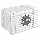 BARBONS 20er Set Geschirrtücher Baumwolle 50x70 cm – Extrem Saugstark Oeko-TEX Zertifiziert Trockentücher für Küche Küchenhandtücher Küchentücher Geschirrhandtücher Waschbar bis 90 C - Schwarz
