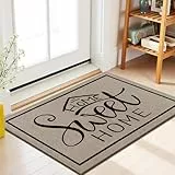 Enyhom Fußmatte 60 x 90 cm Innen, rutschfest Schmutzfangmatte Waschbar Eingangsteppich Absorbierend Fussmatte Strapazierfähiger Schuhmatte für Aussen und Innen