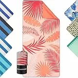 ZENACROSS Mikrofaser Strandtuch XXL - Strandhandtuch Groß 90x180 cm - Schnelltrocknendes Handtuch - Leichtes und Kompaktes - Badetuch Sandfrei - Tropisches Rosa
