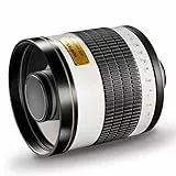 Walimex pro Spiegel Objektiv 800/8,0 DSLR kompatibel mit Canon EF – Länge 131mm – für 800mm Brennweite – Vollformat/APS-C Sensor – für Reise Natur Tiere – K-Mount T2-Adapter – 3,5m Naheinstellgrenze