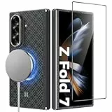 BENKS 3 in 1 für Samsung Galaxy Z Fold 7 Hülle mit Panzerglas, Scharnierschutz Handyhülle für Z Fold7, Ultradünn Magnetische Schutzhülle aus Kevlar Aramidfaser und PC, ArmorAir ArmorGrid