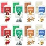 Scent-Hi Duftwachswürfe, Weihnachtlich Duftwachs, Wachswürfel, Wachstörtchen, Natürliches Soja - Stark Duftend, Heimdekoration, Zedernholz, Apfel-Zimt, Lebkuchen, Vanillekuchen, 8 Düfte