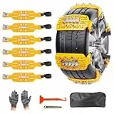 Ninonly Auto Schneeketten 6 Stück Universal Schneeketten für Auto Winter Universal Schneeketten für Notfälle, Starke Ketten für die meisten Autos