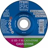 PFERD Schruppscheibe E, 2 Stück | 125x7,2x22,23mm, gekröpft, Leistungslinie SG CAST+STONE | 69298075 - für Gusseisen und harte Aluminiumlegierungen
