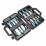 Amazon Basics Schraubendreher-Set, 58 Stück, Präzisions-Schlitze, Kreuzschlitz, Torx, Schwarz