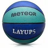 meteor® Layup Kinder Mini Basketball Größe #5#6#7 ideal auf die Jugend Kinderhände von 4-8 Jährigen abgestimmt idealer Basketball für Ausbildung weicher Basketball (Größe 5 (Kinder), Blau)