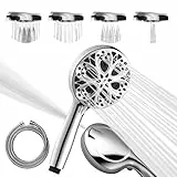 Sparkpod 10-Setting High Pressure Shower Head - Luxury 5' High Flow Hand Held Shower Head with High Pressure Jets - Premium Stainless Steel Hose Included (Luxury Polished Chrome)