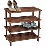 Kesper 69734 Schuhregal vierstäckig, FSC-zertifizierte Tanne, Maße: 54 x 26 x 52 cm